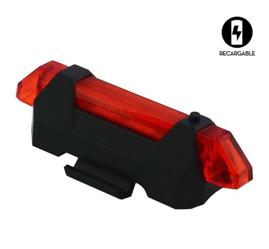 Luz Roja 5 LED Recargable USB, Para Bicicleta