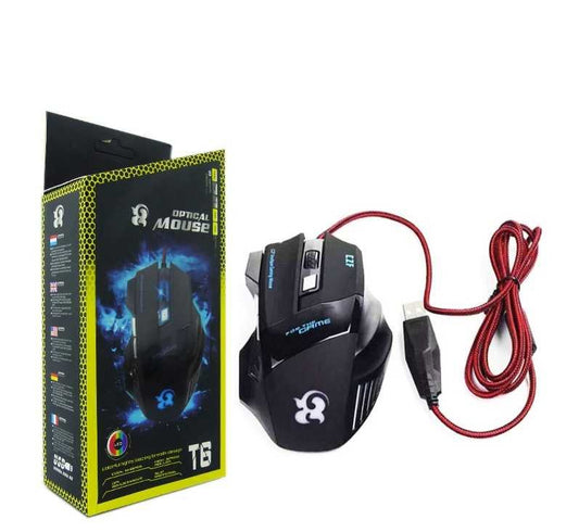 MOUSE GAMER T-6 CON LUZ 6 BOTONES