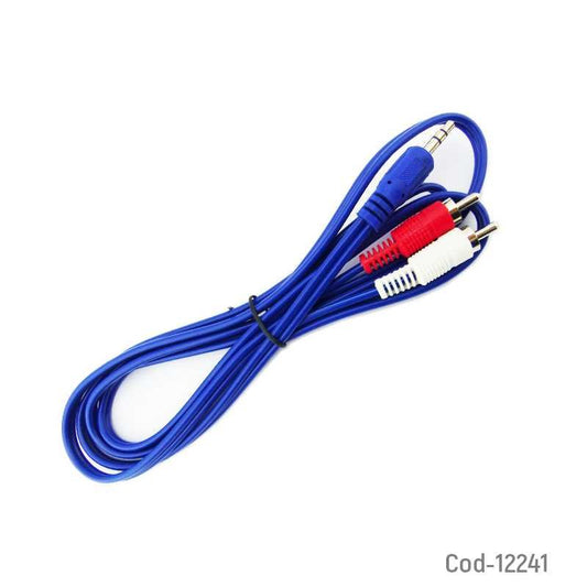 CABLE RCA 2X1 PLUG AZUL