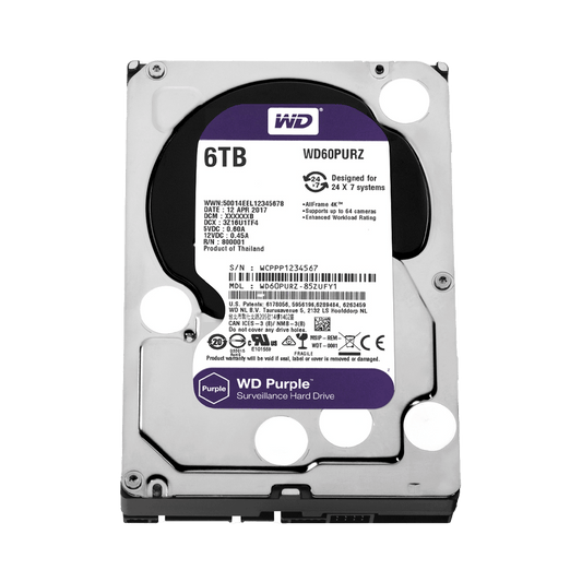 Disco Duro 6TB De Video 24/7 Purple WD