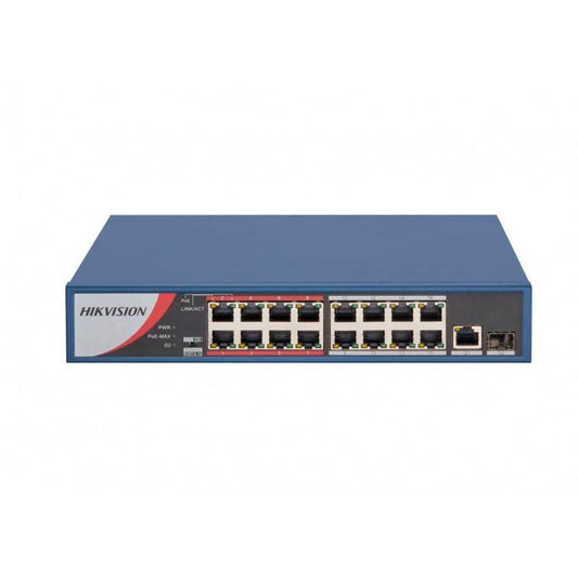 Switch 16PoE + 1GE + 1SFP. DS-3E0318P-E/M(B)