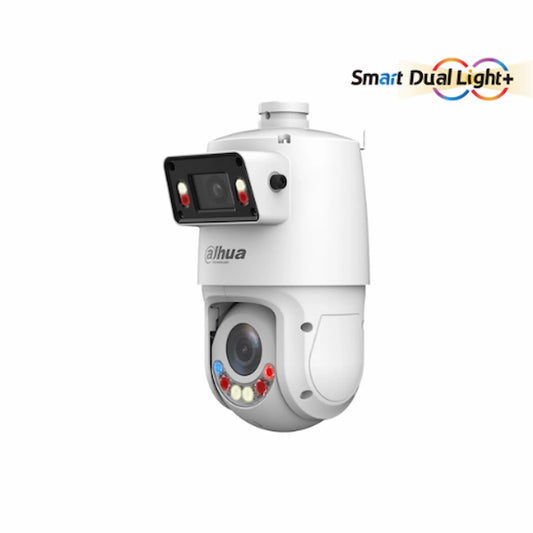 PTZ IP DAHUA 4MP. 25X + CAMARA PANORAMICA. IR 100 MTS. ACTIVE DETERRENCE.