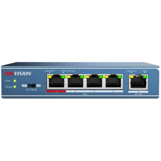 Switch Hikvision 4puertos Poe + 1 Uplink Ds-3e0105p-e/m(b)