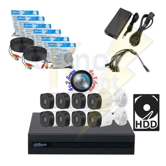 Kit DAHUA XVR 8ch / 8BULLET 2.8 Y 3.6mm 2Mp