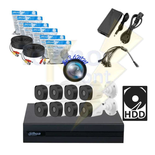 Kit DAHUA XVR 8ch / 8BULLET 3.6mm 2Mp