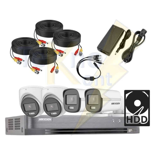 Kit HIK DVR 4ch / COLOR VU TURRET BULLET 2Mp