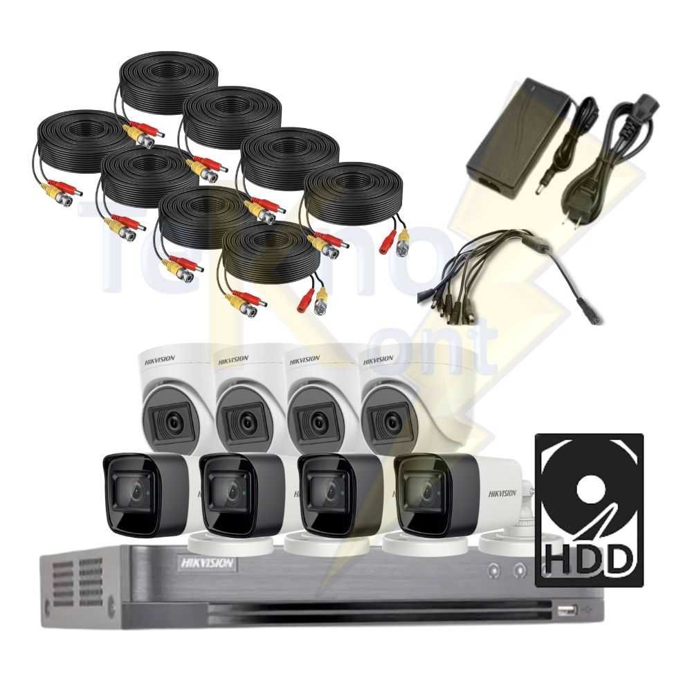 Kit HIK DVR 8ch /4BULLET/4TURRET 2Mp